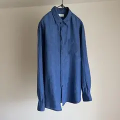UNIQLO ユニクロ　リネンシャツ　ブルー　XL