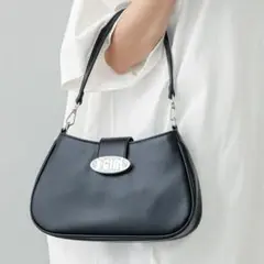 【Y2K】X-girl GLITTER OVAL LOGO BAG ブラック
