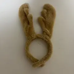 ベージュのトナカイの角ヘアバンド