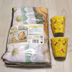 ★プーさん★新品☆ひんやり毛布＆メラミンタンブラー2個SET
