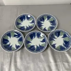 【送料込】たち吉　木の葉柄　銘々皿5枚セット