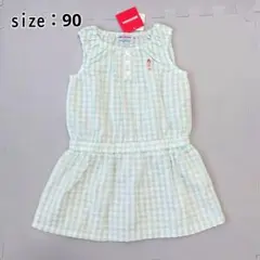 ミキハウス リーナちゃん ノースリーブ ワンピース 未使用タグ付き 90