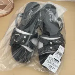 アンファミエ 2WAY シルバーリングサンダル L