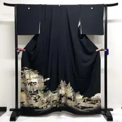 黒留袖　五つ紋　比翼付き着物　021k