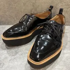 ZARA TRAFALUC　厚底　プラットフォーム シューズ　エナメル　黒　36