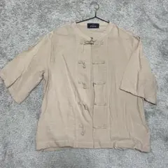 【最終値下げ】as know as アズノウアズチャイナボタンブラウス　ベージュ
