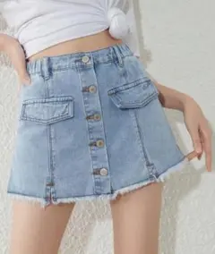 140cm★SHEIN シーイン デニムスコート スカパン ショートパンツ