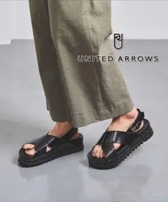 UNITED ARROWS クロス プラット サンダル 38 厚底 H0825