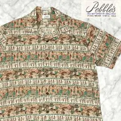 【80s】PUBBLES エジプト壁画 オープンカラー シャツ ビンテージ 古着