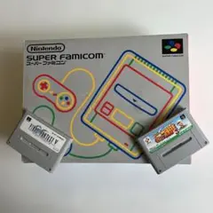 任天堂スーパーファミコン本体一式　２品ゲームソフトサービス特典付　美品！