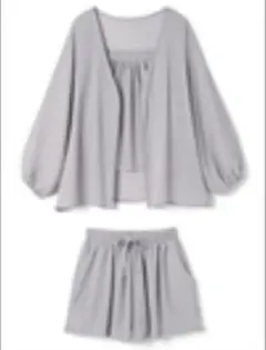【GRL】カーディガン×ショートパンツセットアップ M グレー　【at825】