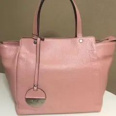 美品 本革 AURORA PRESTIGE ピンク 牛革 ハンドバッグ PK