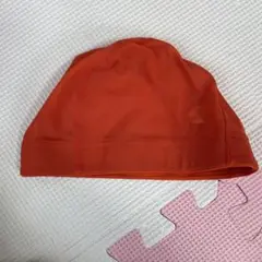 オレンジ色メッシュ水泳帽　スイミングキャップ