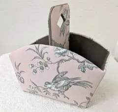 ふっくらリモコンスタンド　持手付バスケット　カルトナージュBOX　メサンジュ生地
