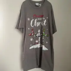PORT & COMPANY クリスマスTシャツ Mサイズ グレー
