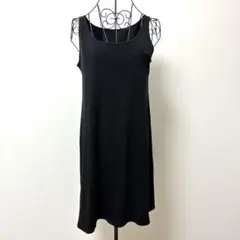 motomi.m黒 ノースリーブ ミニワンピース S シルク混