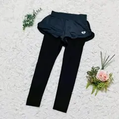 【toremon】❣️スポーツレギンス❣️スパッツ 一体型 トレーニング 黒 M