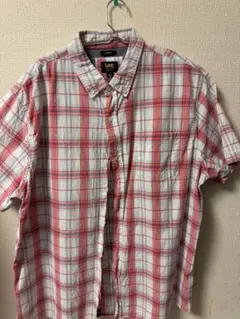 80s Lee XL ストレッチ チェック柄 半袖シャツ
