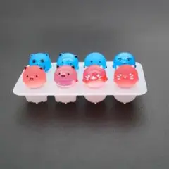#0278シリコンモールド　コロコロ動物　丸い　ぷっくり　キーホルダー　レンジ