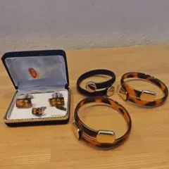 べっ甲製品　カフリンクスとバングルのセット