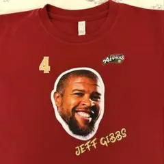 越谷アルファーズ　ジェフギブス　顔プリント　Tシャツ お帰り　ギブちゃん