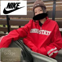 ナイキ NIKE カレッジナイロンジャケット 刺繍ロゴ ビッグサイズ 00s古着