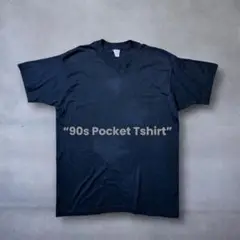 90s 無地Tシャツ USA製 ソリッド ポケT ブラック 袖シングルステッチ