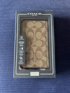 新品　未使用　COACH 手帳型 iPhone14 Pro ケース ブラウン