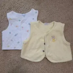 ベビー　ベスト　新生児　ファミリア　パイル　キルティング　二枚セット