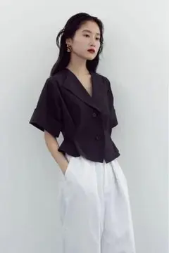 MEER. OPEN COLLAR SHORT SHIRT /CHARCOAL
