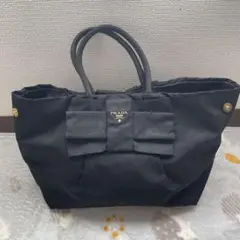 PRADA リボン ナイロン トートバッグ