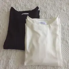 《未使用》SOIGNIENNE 黒白Tシャツ LLサイズ２枚