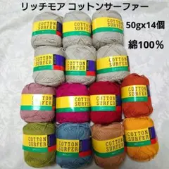 春夏毛糸 リッチモア コットンサーファー 綿100％ 50gx14個