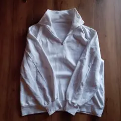 GU ハーフジップ スウェット ホワイト　XL