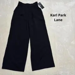 新品　Karl Park Lane パンツ　黒　ストライプ　7号　日本製　OL