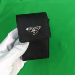 PRADA プラダ シガレットケース 小物入れ ブラック 三角プレート