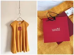 未使用タグ付 unfil フレンチリネン スリーブレス Aライントップス