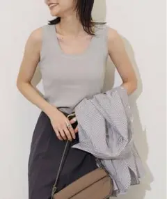 【新品同様】JOURNAL STANDARDUネックニットタンク F グレー