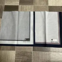pierre cardin ストライプ ハンカチ2枚セット　未使用品綿100%
