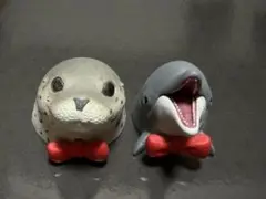 【名古屋港水族館】アザラシ イルカ ガチャガチャフィギュア 2体