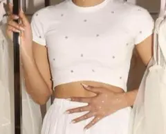 épine label bijou cropped tee