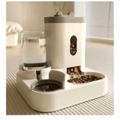 ペット用給 給水一体型 給餌器 給水器 電源不要 猫 犬 水1L 餌 2.8L