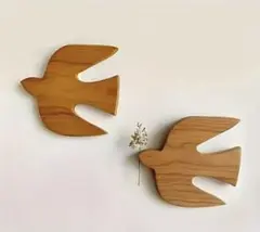 木製　鳥　オブジェ　壁掛け　バード　インテリア　ウォールデコ