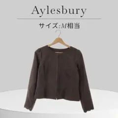 Aylesbury アリスバーリー レース ジャケット ノーカラーブラウン