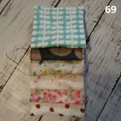 69.【6重ガーゼ】ハーフサイズ　ガーゼハンカチ　6枚セット　北欧・大人柄