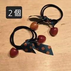 ヘアゴム　チェリー　さくらんぼ　小粒　子ども　大人　ヘアアクセ　髪飾り　可愛い