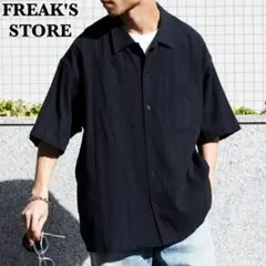フリークスストア Relax Fit シャドーストライプ オープンカラー シャツ