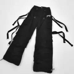 DimMoire ブラックワークパンツ 太畝ポリエステルコーデュロイスラックスパンツ＜セットアップ