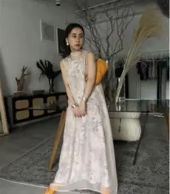 2WAY FLOWER LAYERED SHEER DRESS