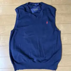 訳あり【新品】Polo Ralph Lauren ネイビー Vネックベスト